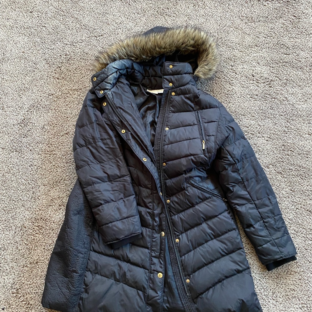 Black Michael Kors winter puffer coat